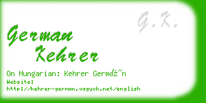 german kehrer business card